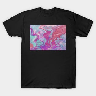 Pretty Pink and Turquoise Liquid Marble Ink T-Shirt